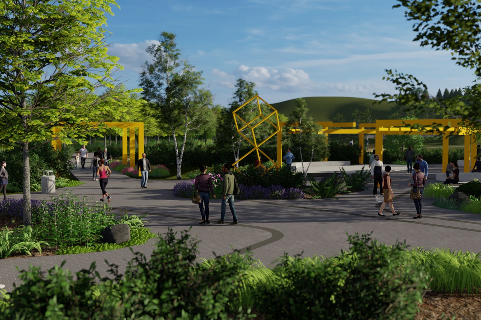 Rendering of the new plaza and pavilion at Dr. Martin Luther King Jr. Park