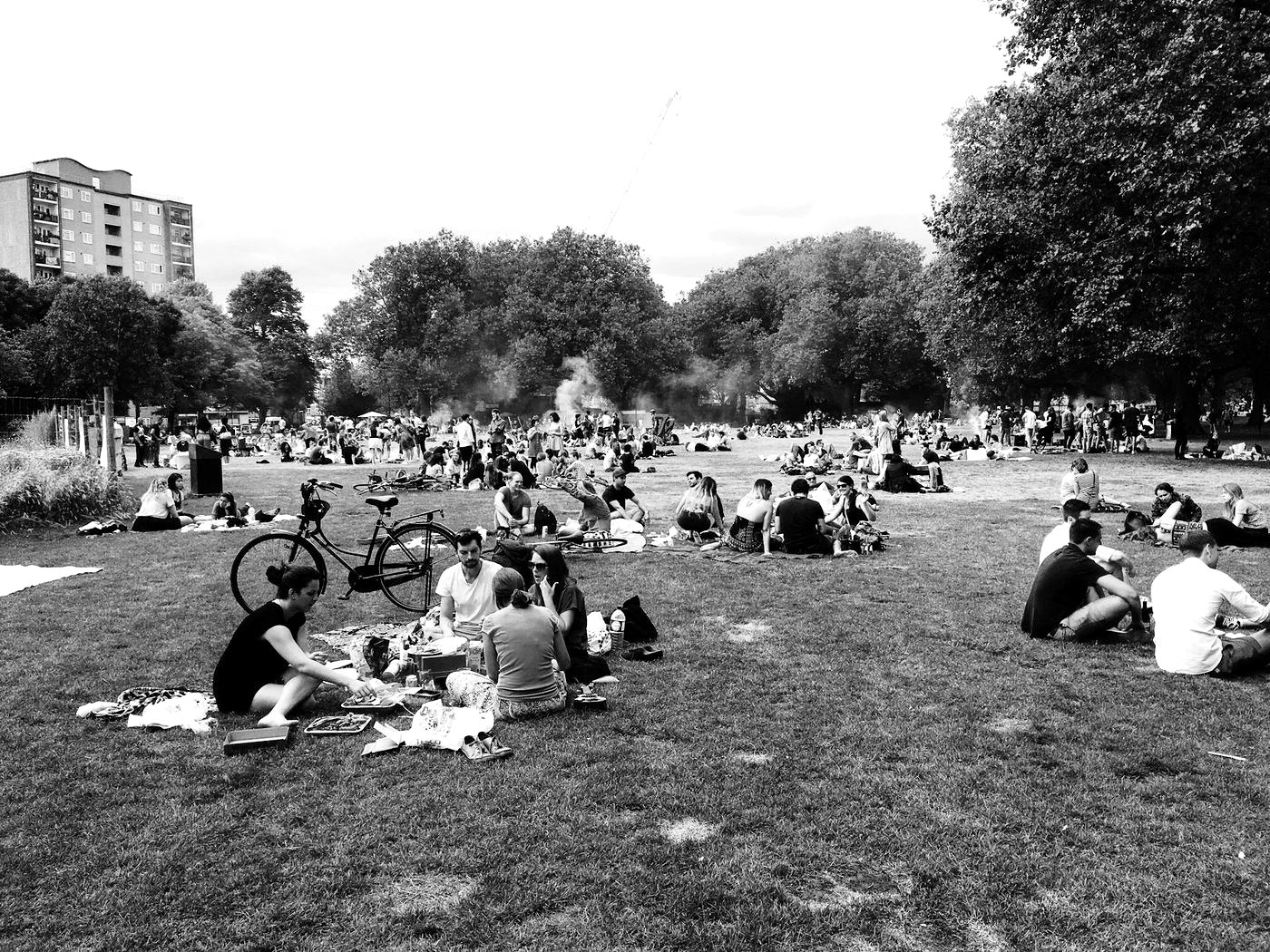 People gathered together outdoors